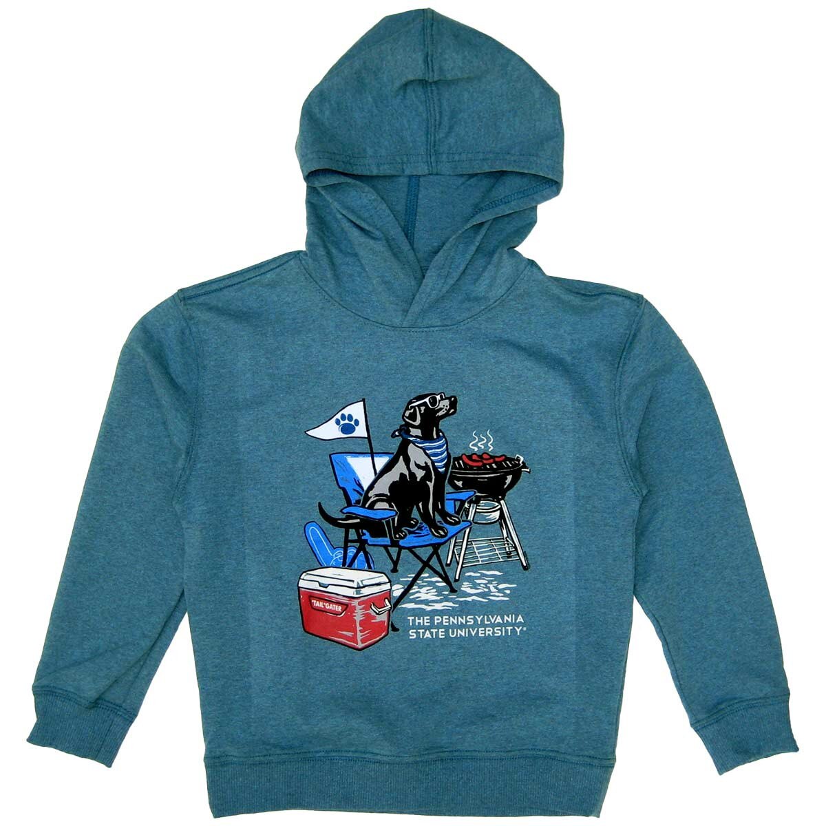 blue youth hooded sweatshirt The Pennsylvania State University tailgate hound graphic